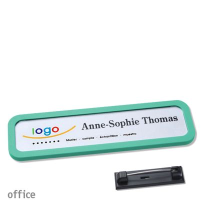Namensschilder office quick-print Nadel pastellgrün | 75 x 17 mm