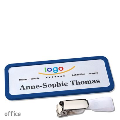 Namensschilder office quick-print Hängerclip Hängerclip | dunkelblau | 75 x 27 mm