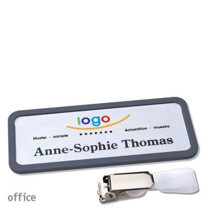 Namensschilder office quick-print Hängerclip Hängerclip | anthrazit | 75 x 27 mm