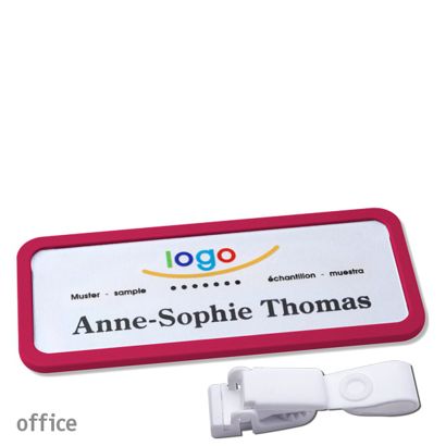 Namensschilder office quick-print Hängerclip Hängerclip metallfrei | lila | 75 x 27 mm
