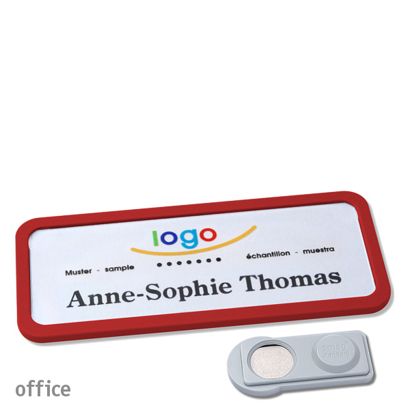 Namensschilder office quick-print Magnet smag® Magnet | rot | 75 x 27 mm