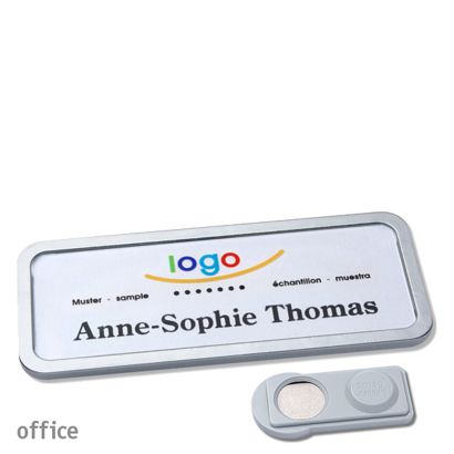 Namensschilder office quick-print Magnet smag® Magnet | edelstahl | 75 x 27 mm