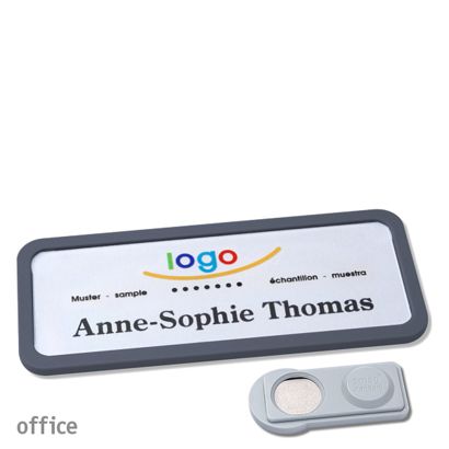 Namensschilder office quick-print Magnet smag® Magnet | anthrazit | 75 x 27 mm
