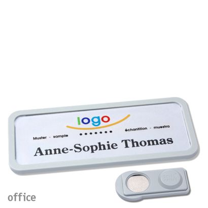 Namensschilder office quick-print Magnet smag® Magnet | hellgrau | 75 x 27 mm