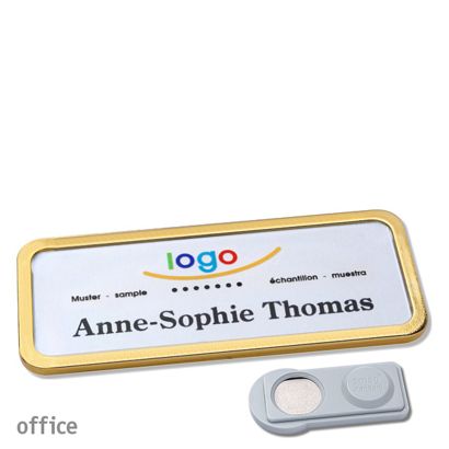 Namensschilder office quick-print Magnet smag® Magnet | gold | 75 x 27 mm
