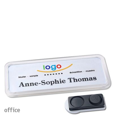 Namensschilder office quick-print Magnet smag® Magnet, extra stark | transparent | 75 x 27 mm
