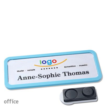 Namensschilder office quick-print Magnet smag® Magnet, extra stark | pastellblau | 75 x 27 mm