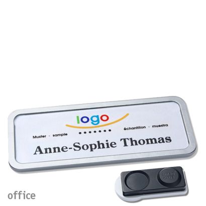 Namensschilder office quick-print Magnet smag® Magnet, extra stark | edelstahl | 75 x 27 mm