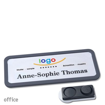 Namensschilder office quick-print Magnet smag® Magnet, extra stark | anthrazit | 75 x 27 mm