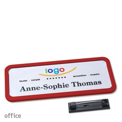Namensschilder office quick-print Nadel rot | 75 x 27 mm