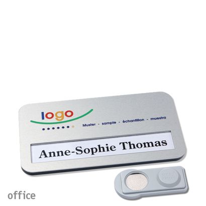 Namensschilder office alu-print Magnet smag® Magnet | silber