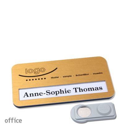 Namensschilder office alu-print Magnet smag® Magnet | gold