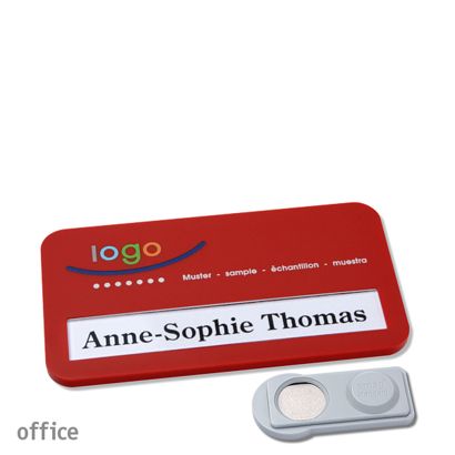 Namensschilder office color-print Magnet smag® Magnet | rot