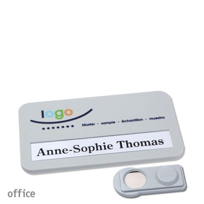 Namensschilder office color-print Magnet smag® Magnet | hellgrau