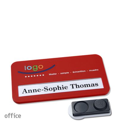 Namensschilder office color-print Magnet smag® Magnet, extra stark | rot