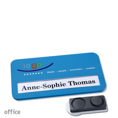 Namensschilder office color-print Magnet smag® Magnet, extra stark | mittelblau