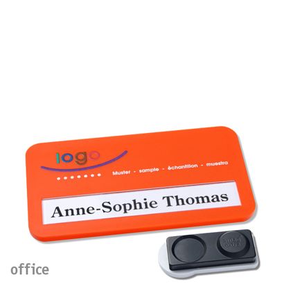 Namensschilder office color-print Magnet smag® Magnet, extra stark | orange