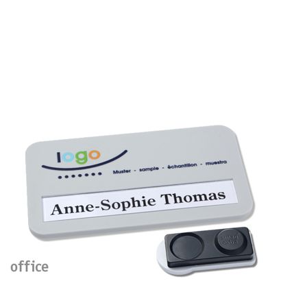 Namensschilder office color-print Magnet smag® Magnet, extra stark | hellgrau