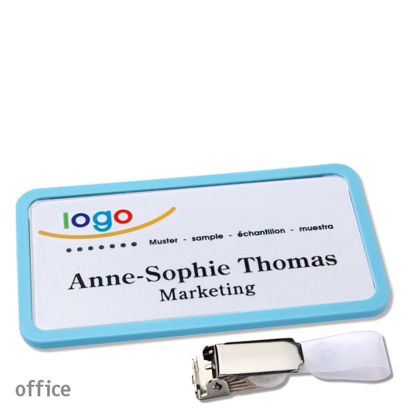 Namensschilder office quick-print Hängerclip Hängerclip | pastellblau | 75 x 37 mm