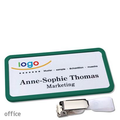 Namensschilder office quick-print Hängerclip Hängerclip | grün | 75 x 37 mm