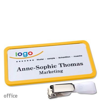 Namensschilder office quick-print Hängerclip Hängerclip | gelb | 75 x 37 mm