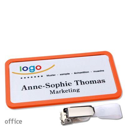 Namensschilder office quick-print Hängerclip Hängerclip | orange | 75 x 37 mm