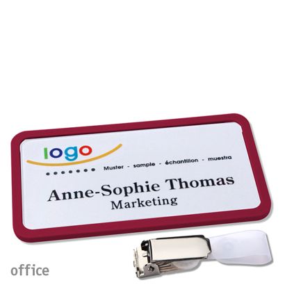 Namensschilder office quick-print Hängerclip Hängerclip | bordeauxviolett | 75 x 37 mm