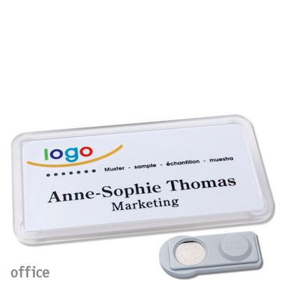 Namensschilder office quick-print Magnet smag® Magnet | transparent | 75 x 37 mm
