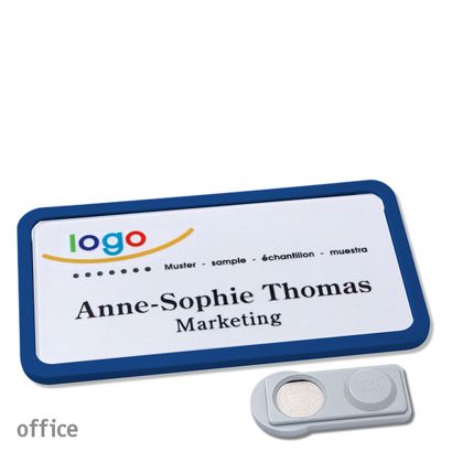 Namensschilder office quick-print Magnet smag® Magnet | dunkelblau | 75 x 37 mm