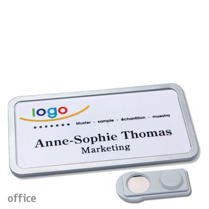 Namensschilder office quick-print Magnet smag® Magnet | edelstahl | 75 x 37 mm
