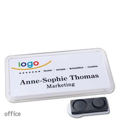 Namensschilder office quick-print Magnet smag® Magnet, extra stark | transparent | 75 x 37 mm
