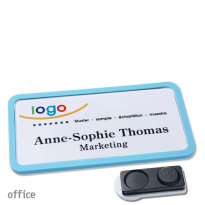Namensschilder office quick-print Magnet smag® Magnet, extra stark | pastellblau | 75 x 37 mm