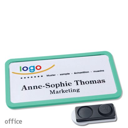Namensschilder office quick-print Magnet smag® Magnet, extra stark | pastellgrün | 75 x 37 mm
