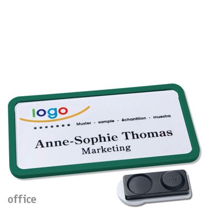 Namensschilder office quick-print Magnet smag® Magnet, extra stark | grün | 75 x 37 mm