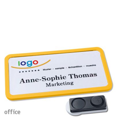 Namensschilder office quick-print Magnet smag® Magnet, extra stark | gelb | 75 x 37 mm