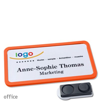 Namensschilder office quick-print Magnet smag® Magnet, extra stark | orange | 75 x 37 mm
