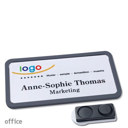 Namensschilder office quick-print Magnet smag® Magnet, extra stark | anthrazit | 75 x 37 mm