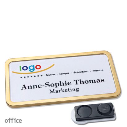 Namensschilder office quick-print Magnet smag® Magnet, extra stark | gold | 75 x 37 mm