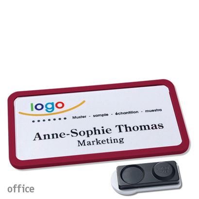 Namensschilder office quick-print Magnet smag® Magnet, extra stark | bordeauxviolett | 75 x 37 mm