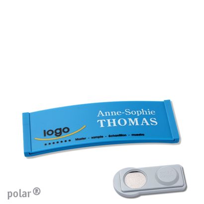 Namensschilder polar® color-complete magnet smag® Magnet | mittelblau | 64 x 22 mm