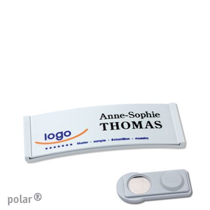 Namensschilder polar® color-complete magnet smag® Magnet | hellgrau | 64 x 22 mm