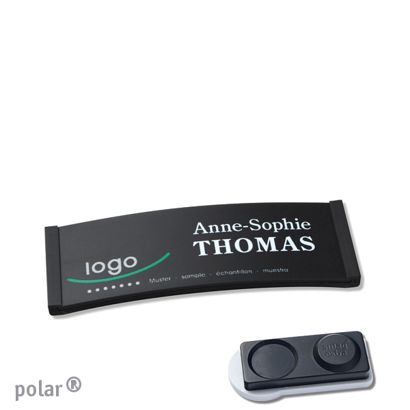 Namensschilder polar® color-complete magnet smag® Magnet, extra stark | schwarz | 64 x 22 mm