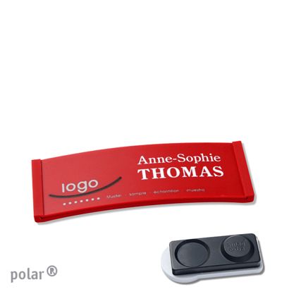Namensschilder polar® color-complete magnet smag® Magnet, extra stark | rot | 64 x 22 mm