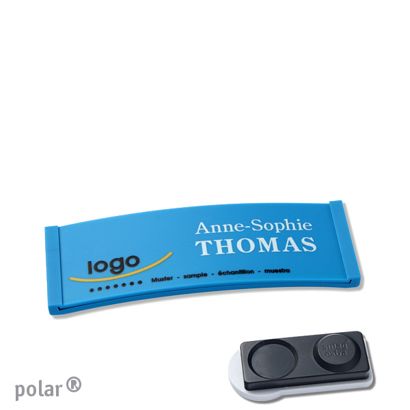 Namensschilder polar® color-complete magnet smag® Magnet, extra stark | mittelblau | 64 x 22 mm