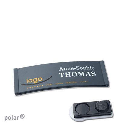 Namensschilder polar® color-complete magnet smag® Magnet, extra stark | anthrazit | 64 x 22 mm