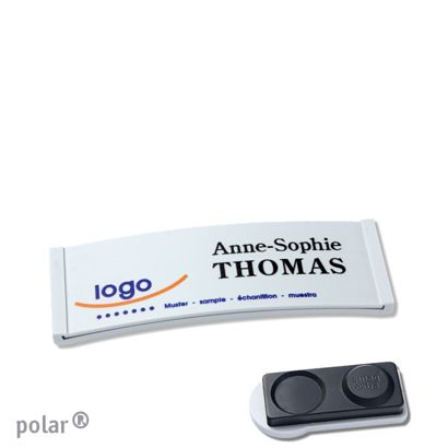 Namensschilder polar® color-complete magnet smag® Magnet, extra stark | hellgrau | 64 x 22 mm