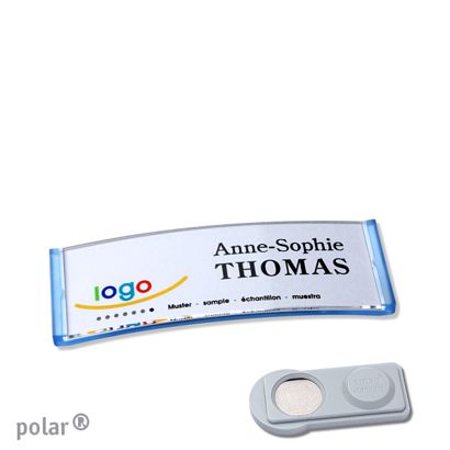 Namensschilder polar® quick-print Magnet smag® Magnet | transluzent, blau | 64 x 22 mm