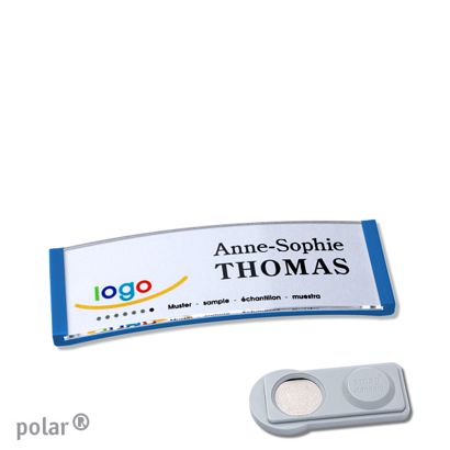 Namensschilder polar® quick-print Magnet smag® Magnet | mittelblau | 64 x 22 mm