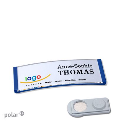 Namensschilder polar® quick-print Magnet smag® Magnet | blau | 64 x 22 mm