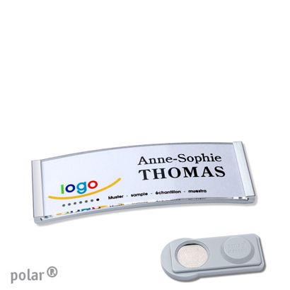 Namensschilder polar® quick-print Magnet smag® Magnet | edelstahl | 64 x 22 mm